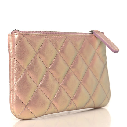 Chanel Iridescent Lambskin Quilted Small Cosmetic Case Pink 3 of 8