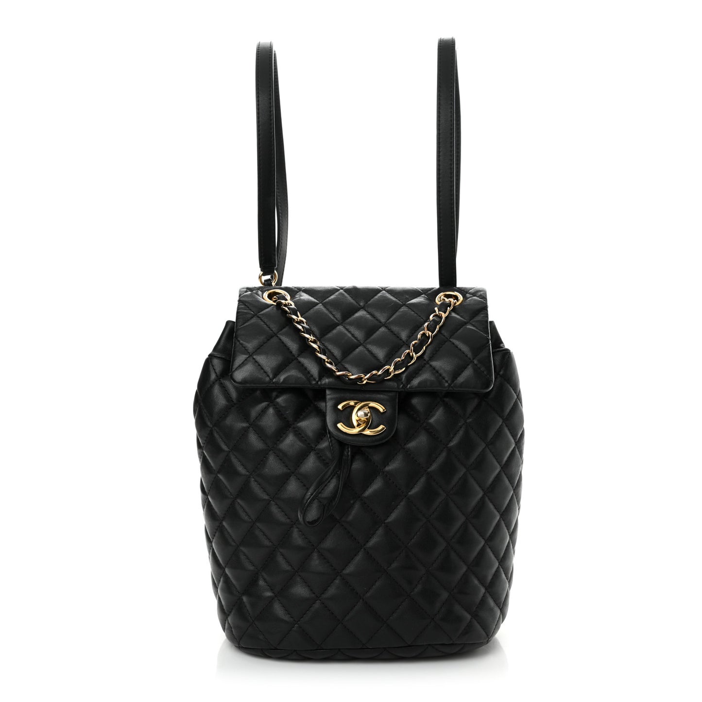Calfskin Quilted Small Urban Spirit Backpack Black