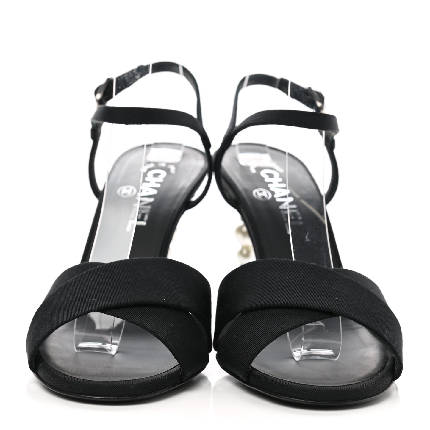 Grosgrain Pearl Sandals 38.5 Black