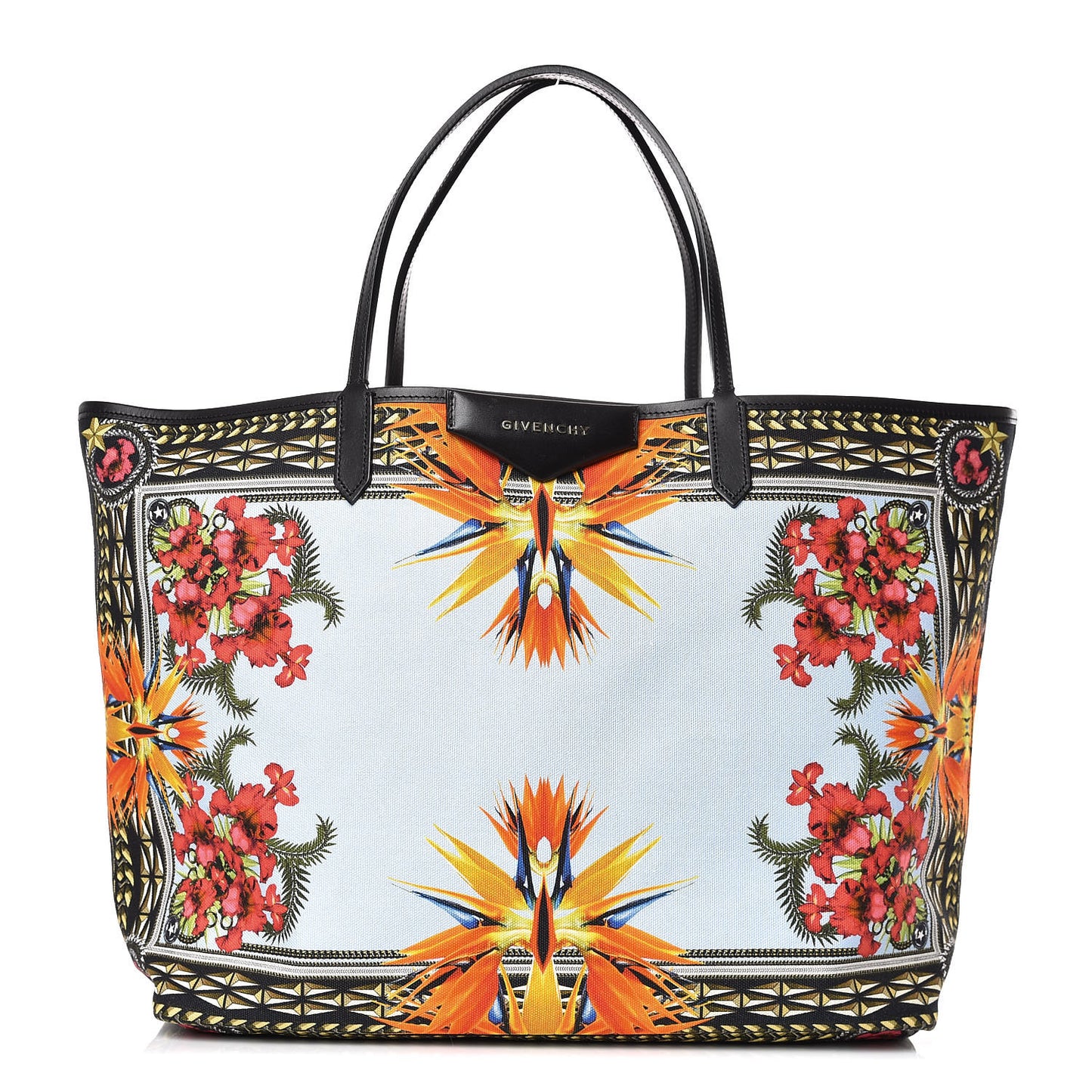 Canvas Birds Of Paradise Print Large Antigona Tote Multicolor