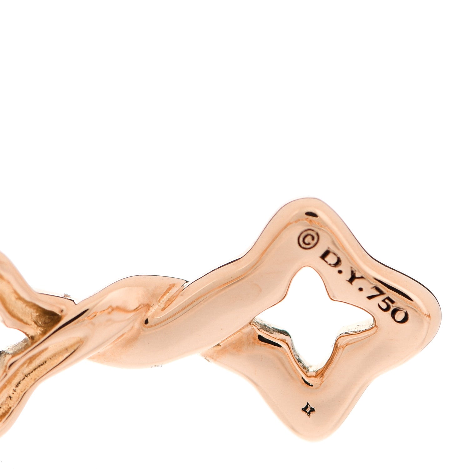 David Yurman 18K Rose Gold Venetian Quatrefoil Single Row Cuff Bracelet 3 of 3