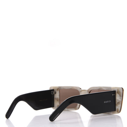Gucci Acetate Rectangular Flap GG0543S Sunglasses White Black 4 of 10