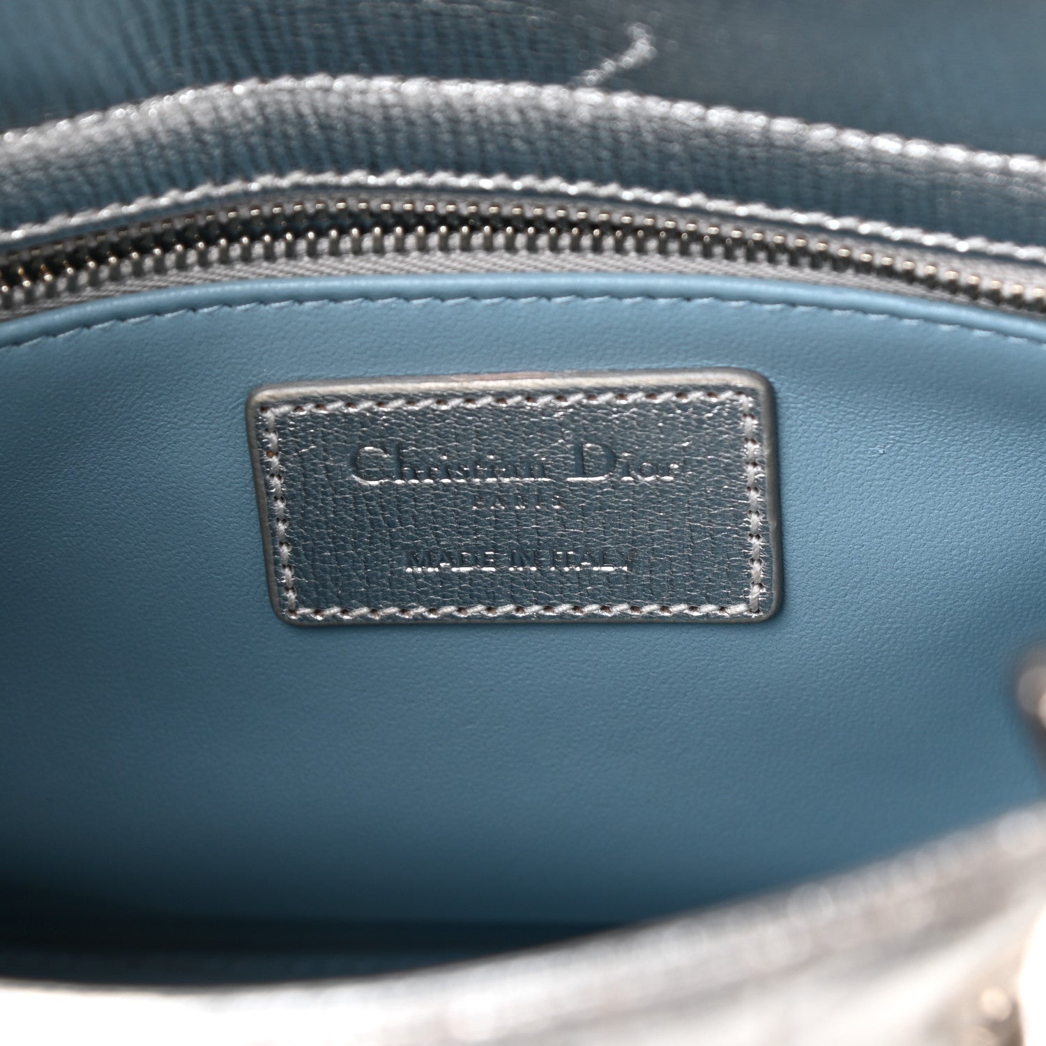 Christian Dior Metallic Grained Calfskin Cannage Small Lucky Badges My Lady Dior Silver 6 of 9