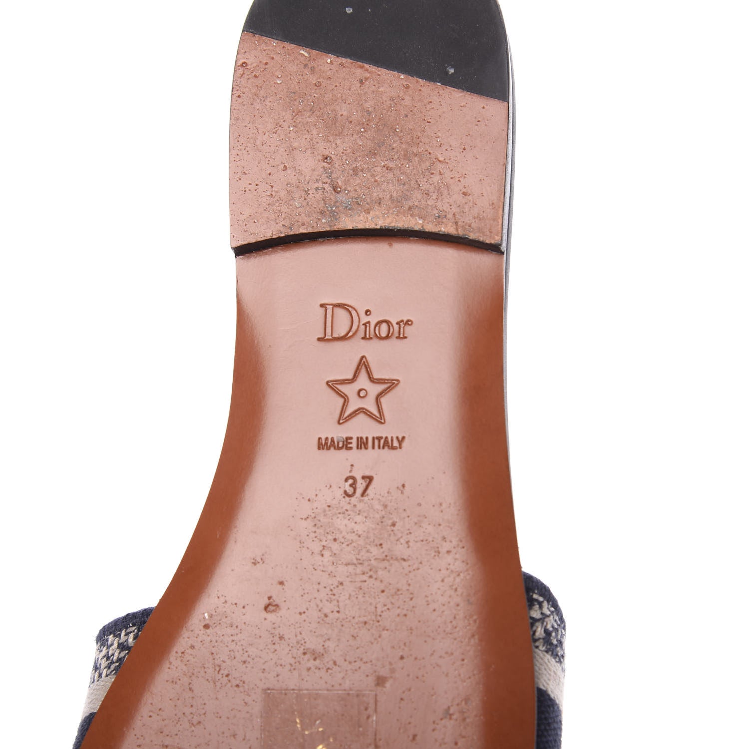 Christian Dior Canvas Embroidered Dway Mules Slide Sandals 37 Deep Blue 9 of 10