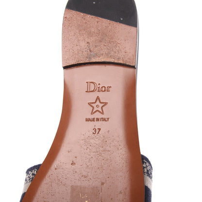 Christian Dior Canvas Embroidered Dway Mules Slide Sandals 37 Deep Blue 9 of 10