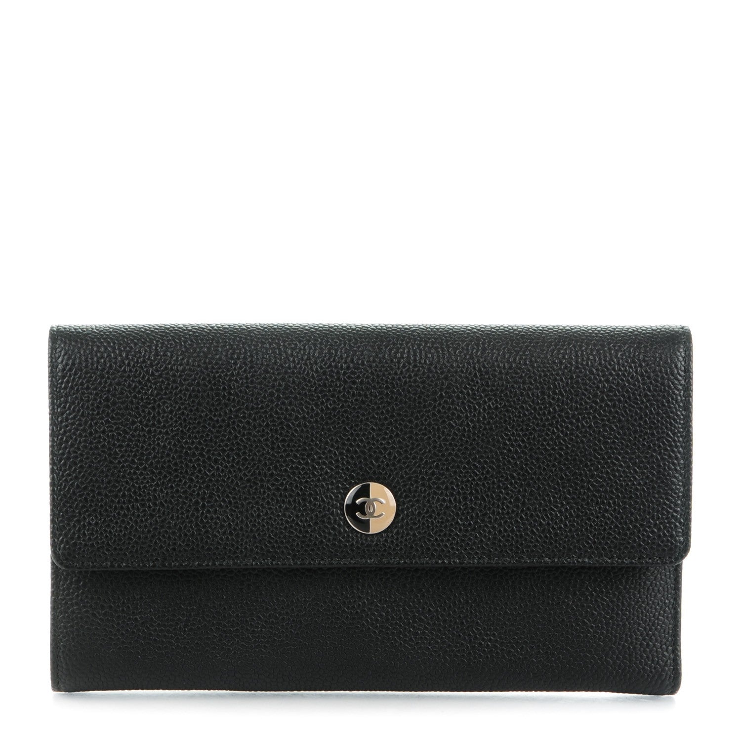 Chanel Caviar Long Flap Wallet Black 1 of 8