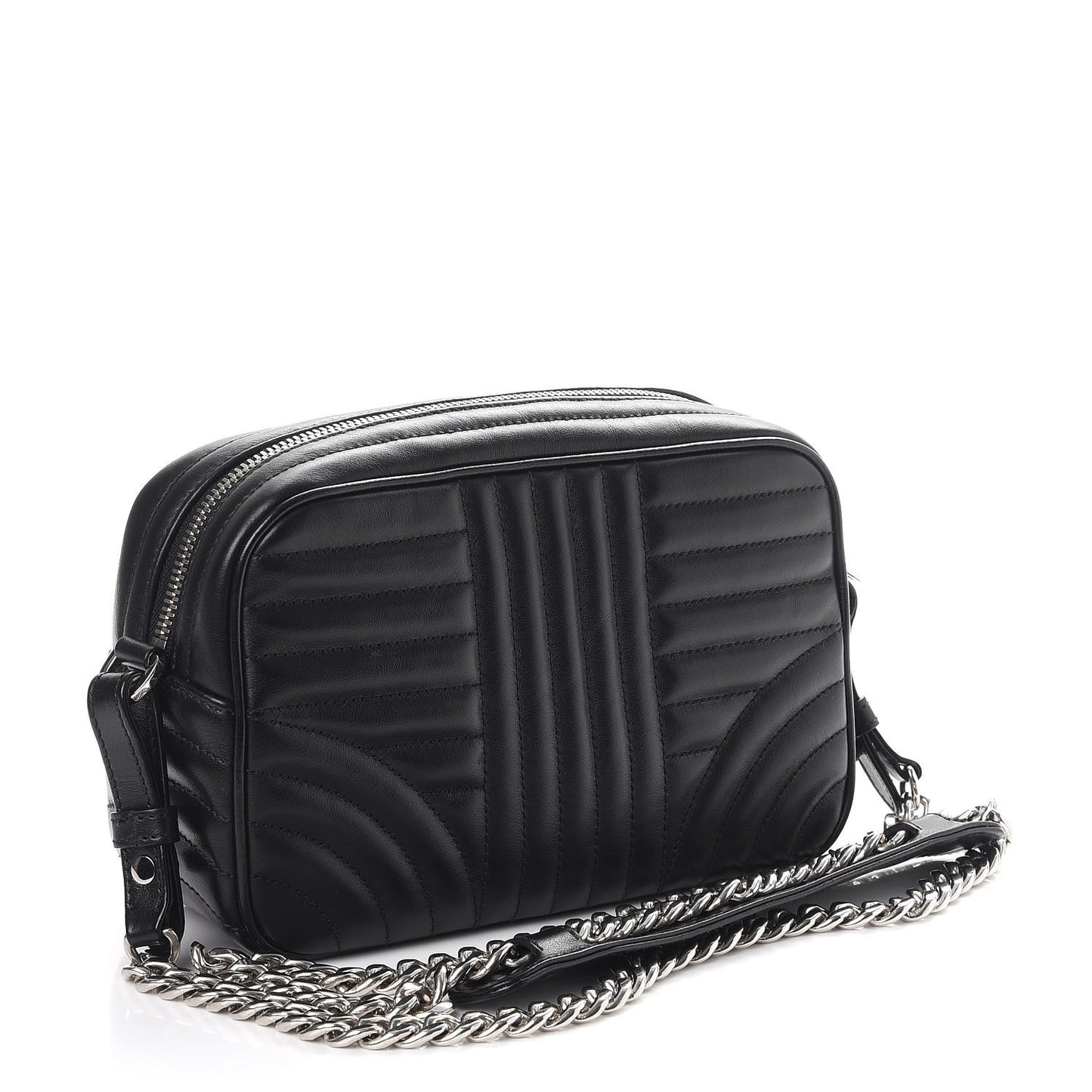 Soft Calfskin Diagramme Crossbody Bag Black
