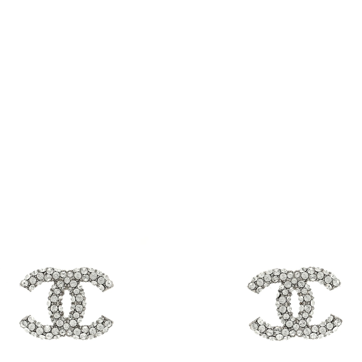 Crystal CC Treasure Chest Earrings Silver