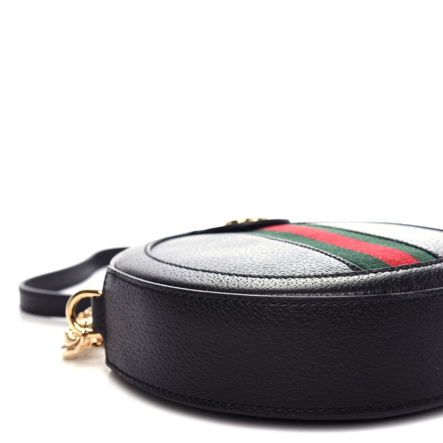 Gucci Grained Calfskin Web Mini Ophidia Round Shoulder Bag Black 8 of 10