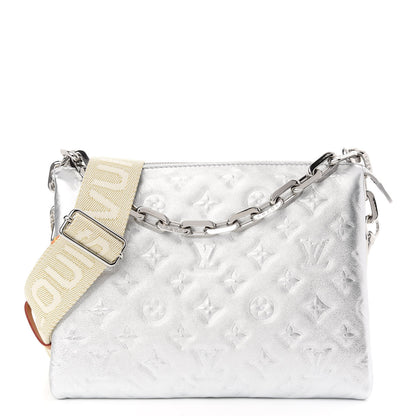 Louis Vuitton Metallic Lambskin Embossed Monogram Coussin PM Silver 1 of 8