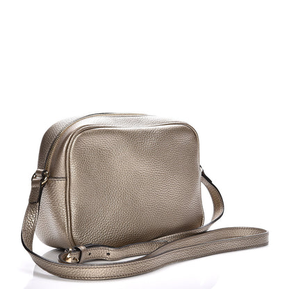 Gucci Metallic Pebbled Calfskin Small Soho Disco Bag Golden Beige 3 of 8