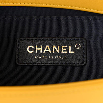 Chanel Calfskin Chevron Quilted Medium Boy Flap Yellow 6 of 10