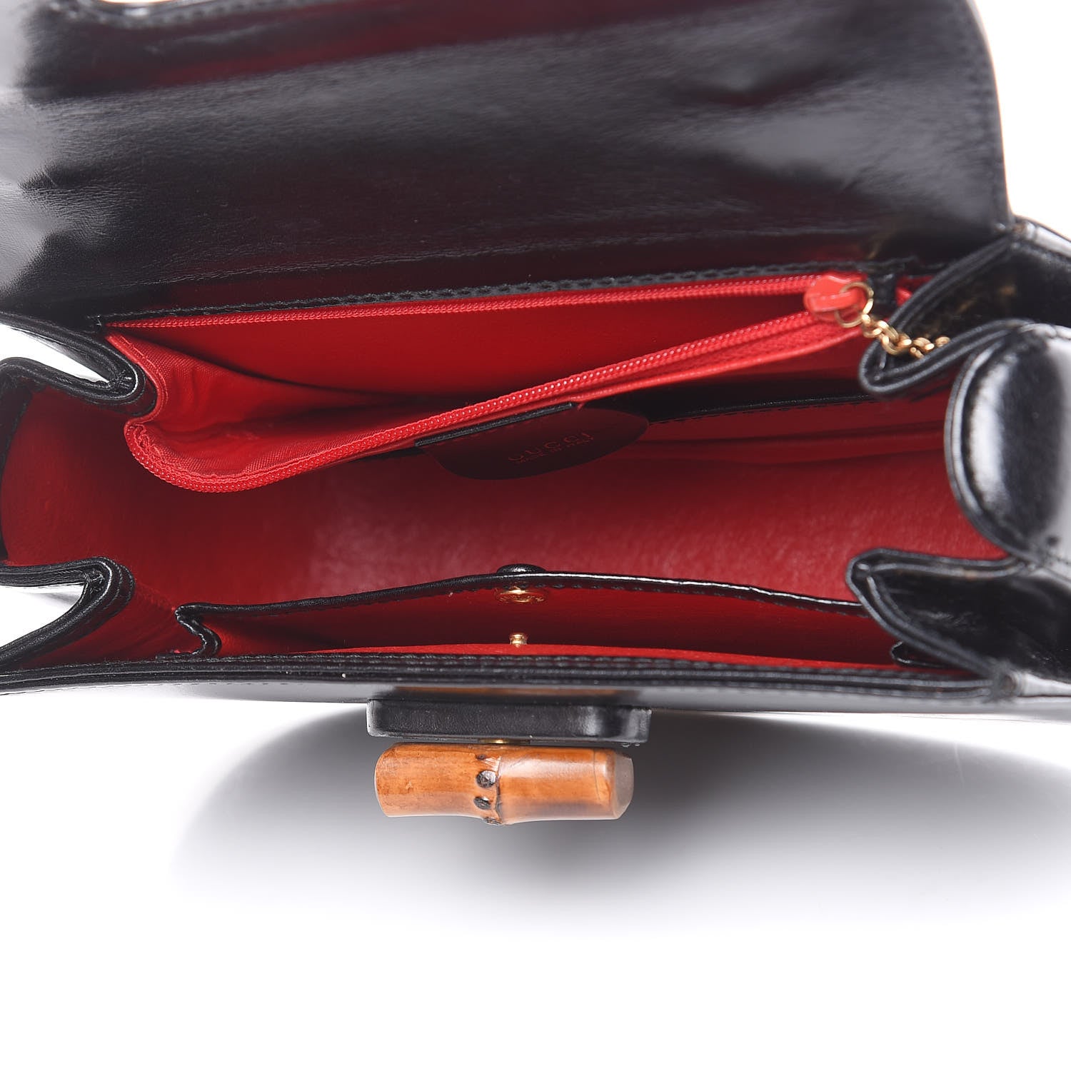 Gucci Calfskin Bamboo Top Handle Bag Black 6 of 17