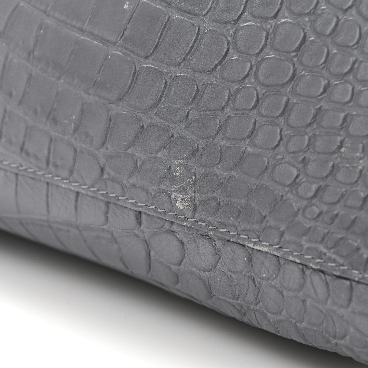 Balenciaga Calfskin Crocodile Embossed Classic Hardware City Gris Beton 14 of 14