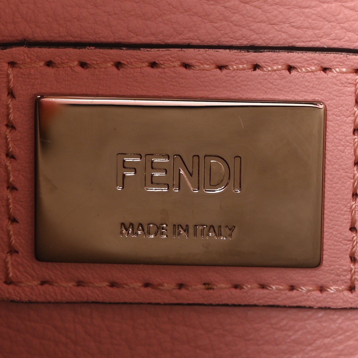 Fendi Vitello Seta Lace Up Medium Peekaboo Iconic Satchel Bubblegum 6 of 10