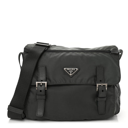 Prada Tessuto Nylon Saffiano Vela Messenger Bag Bosco 1 of 13