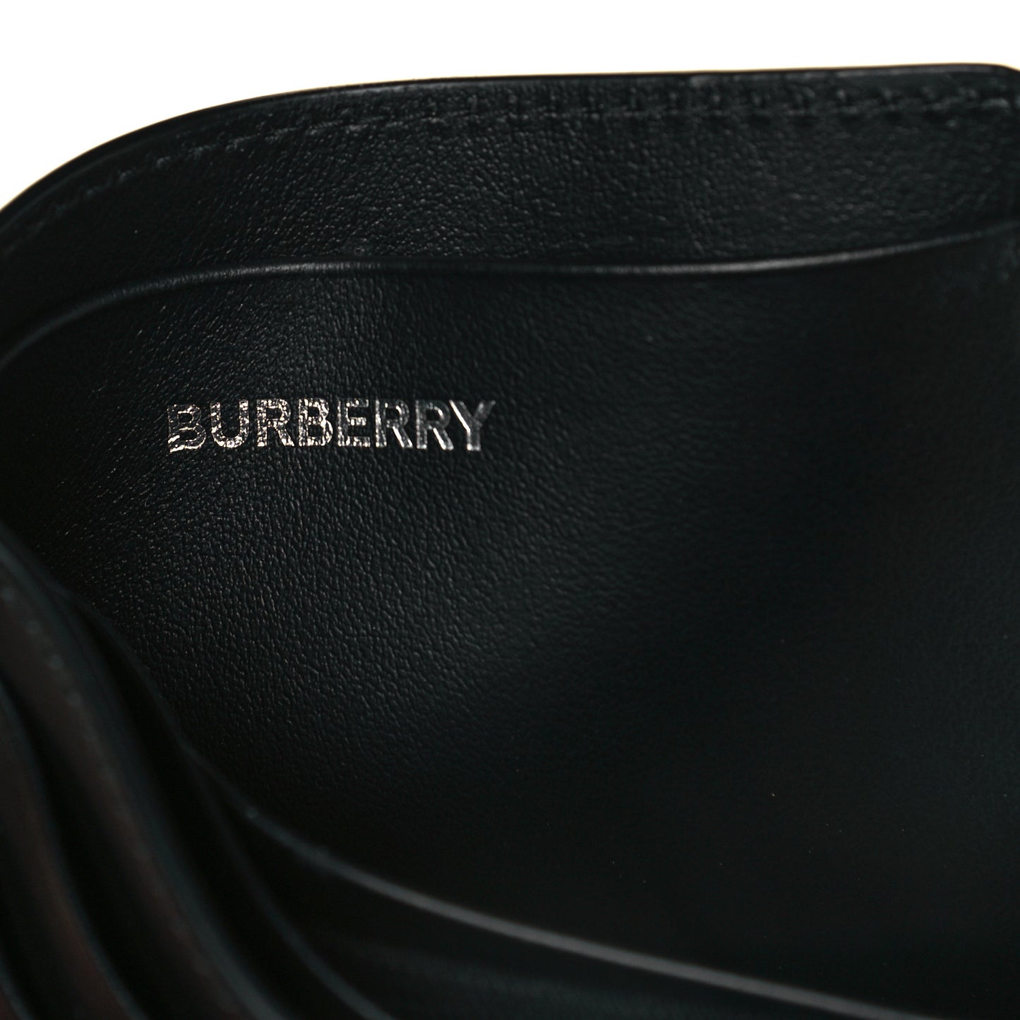 Calfskin Embossed Monogram Card Case Black White