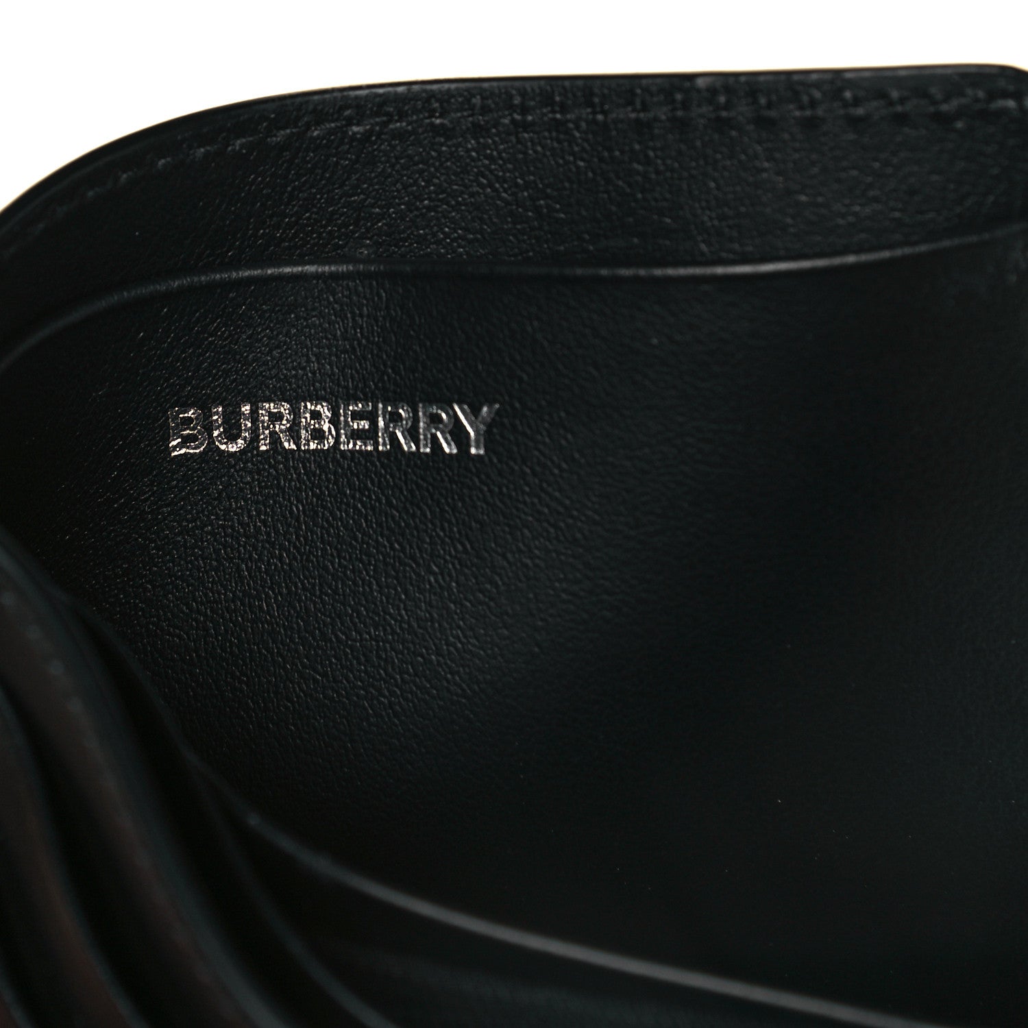Burberry Calfskin Embossed Monogram Card Case Black White 7 of 7