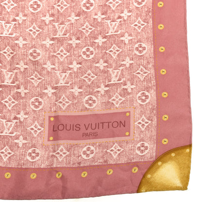 Louis Vuitton Silk Monogram Denim Bandana Scarf 2 of 3