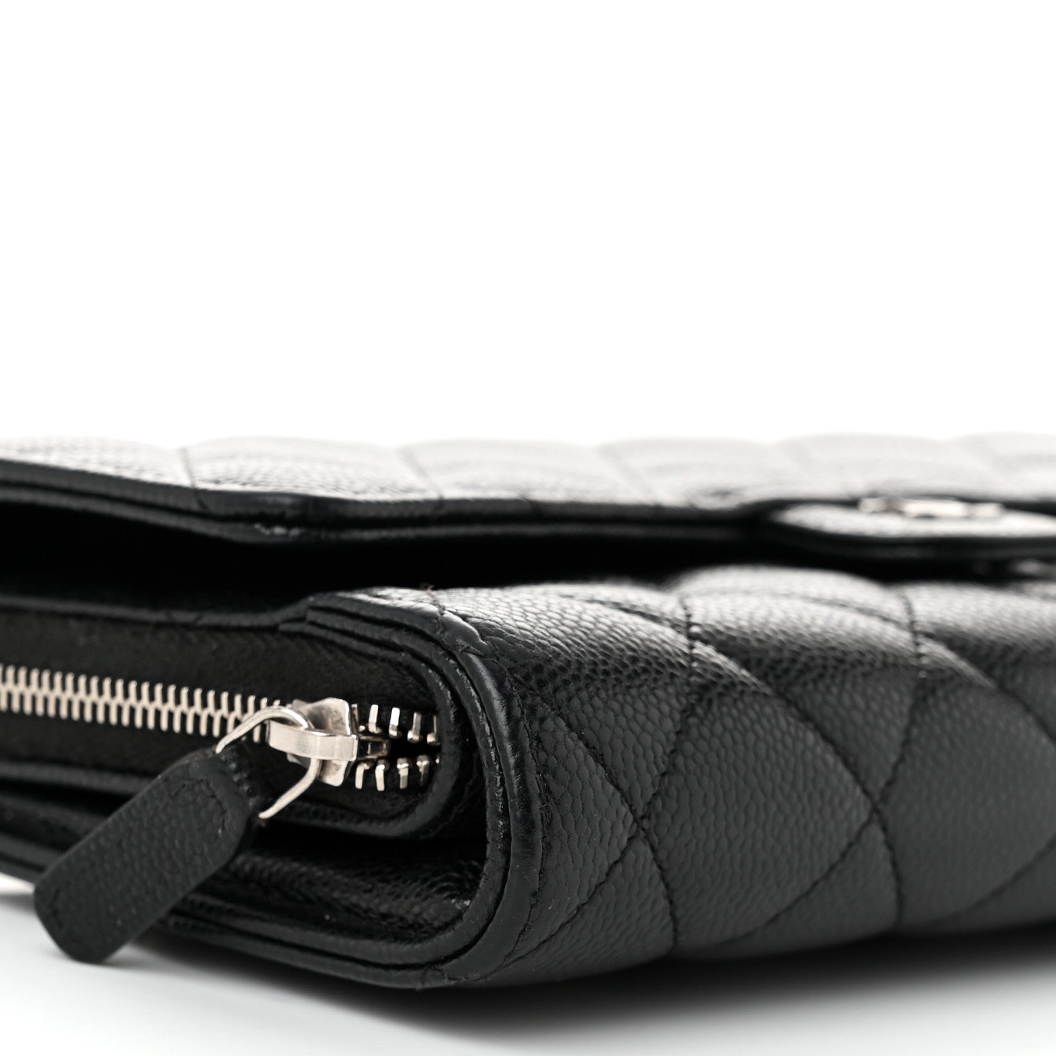 Chanel Caviar Quilted Phone Holder Wallet on Removable Chain Black 12 of 14