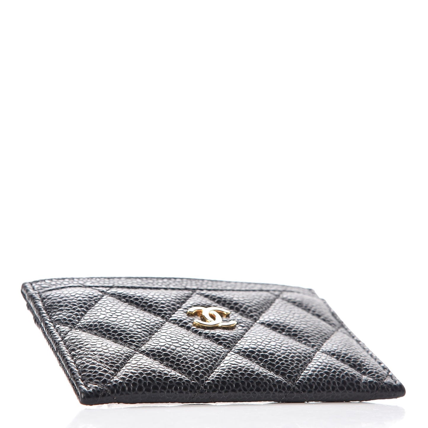 Caviar Quilted Card Holder Black