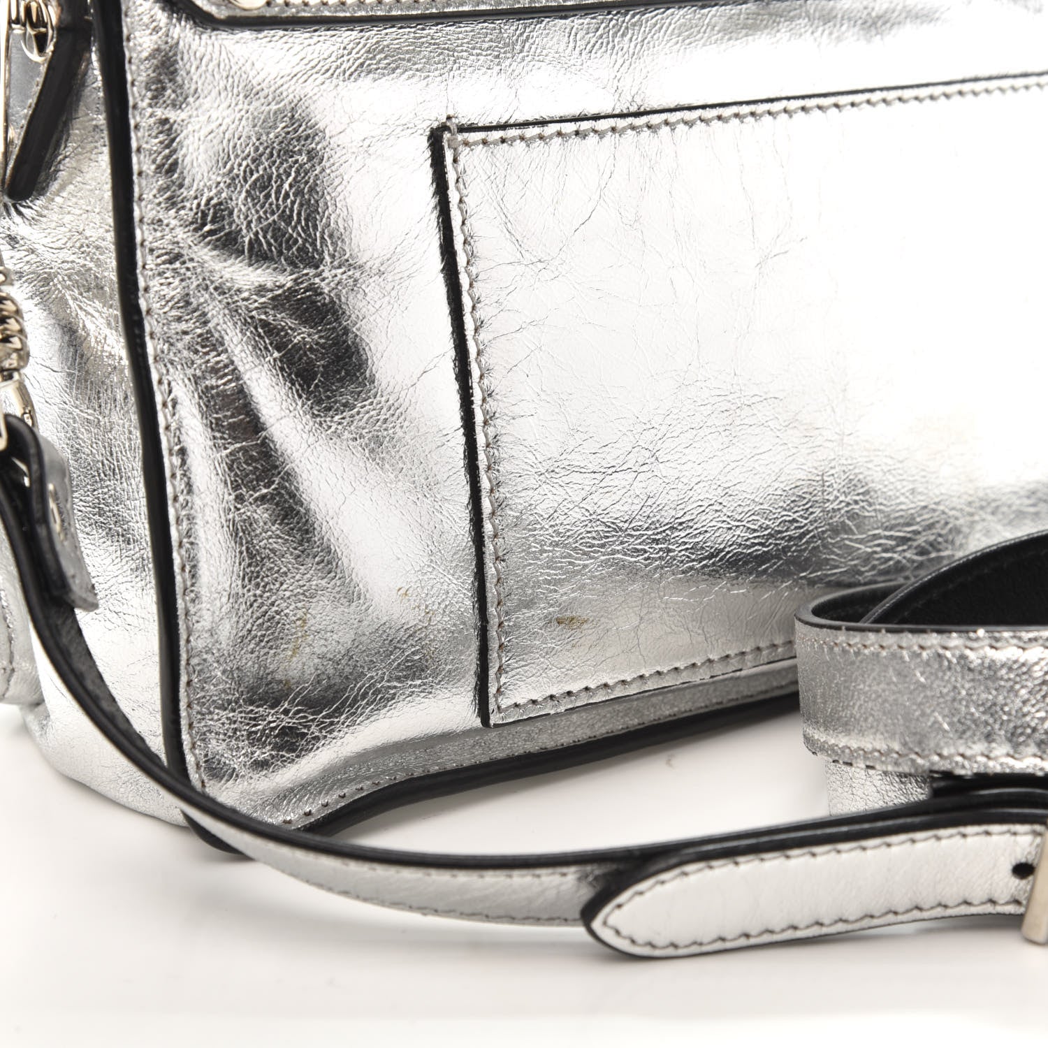 Proenza Schouler Metallic Lambskin PS1 Tiny Satchel Silver 12 of 13