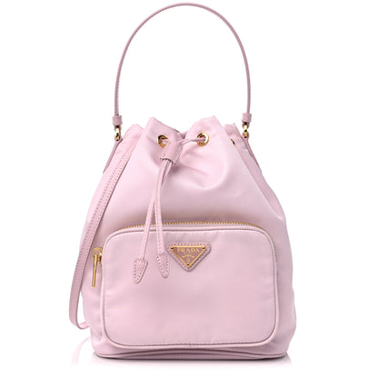 Prada Re-Nylon Saffiano Duet Bucket Crossbody Bag Alabastro 1 of 9