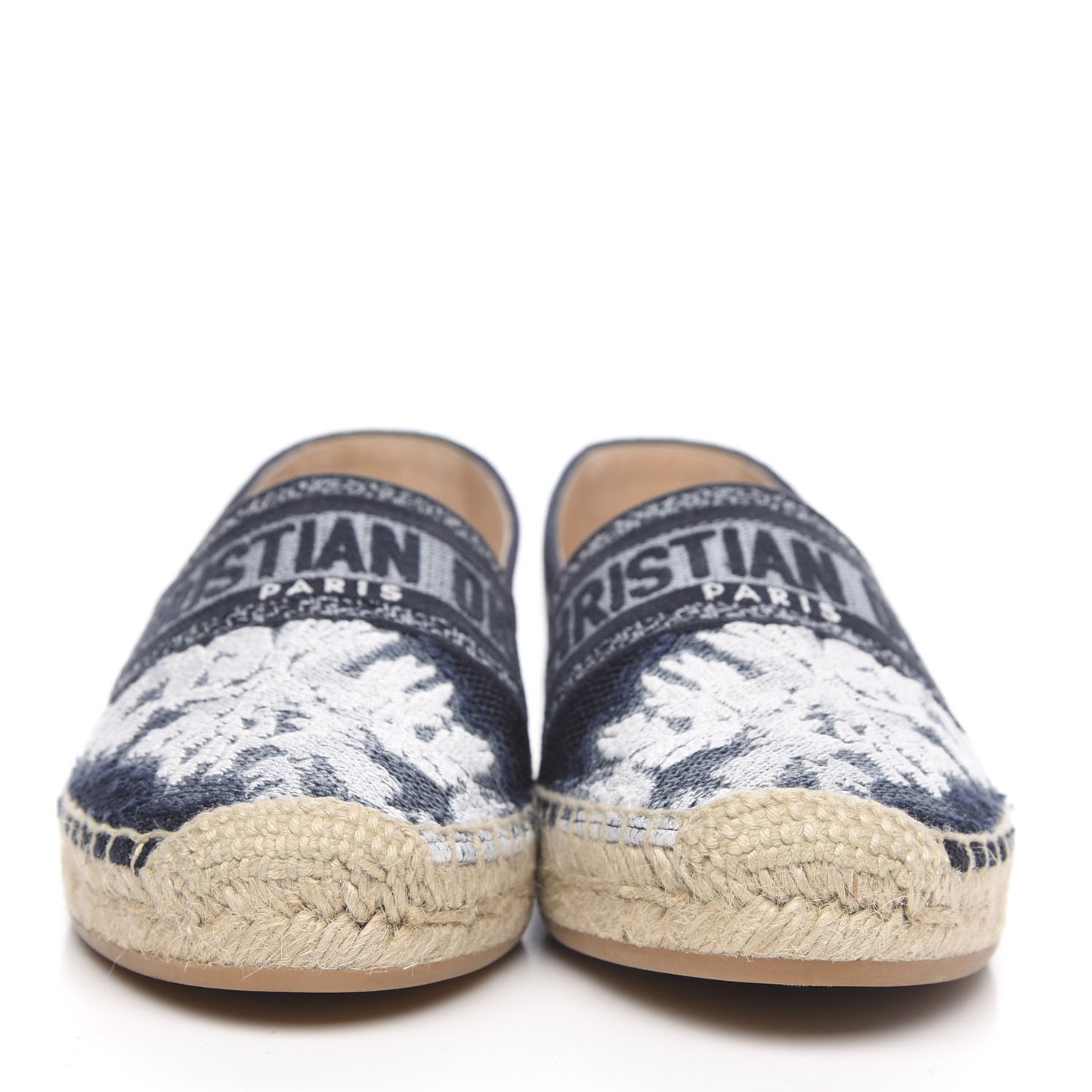 Canvas Tie and Dior Embroidered Granville 15mm Espadrilles 38 Denim