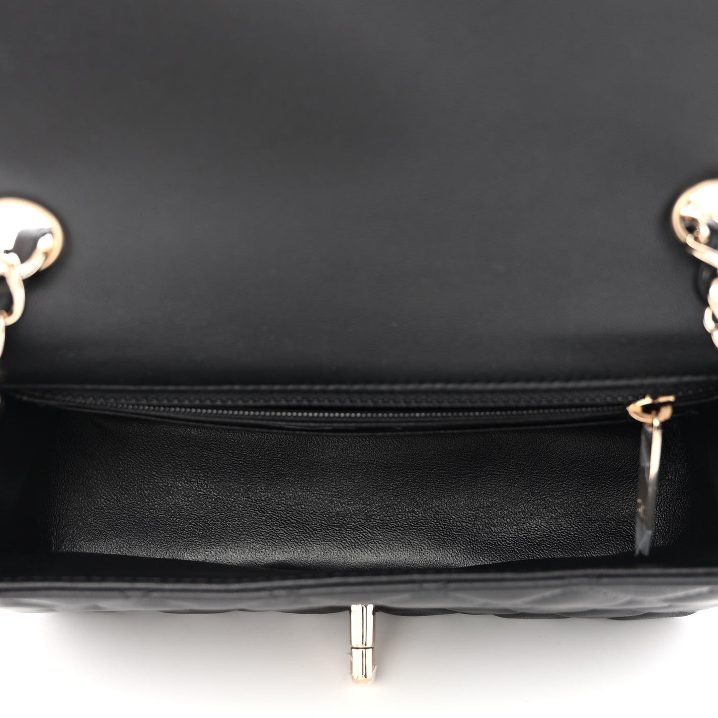 Lambskin Quilted Mini Rectangular Flap Black
