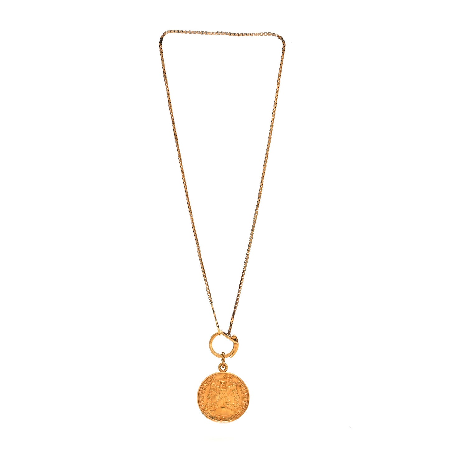 Brass Karligraphy Round Pendant Necklace