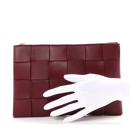 Bottega Veneta Nappa Maxi Intrecciato Small Cassette Flat Zip Pouch Bordeaux 2 of 8