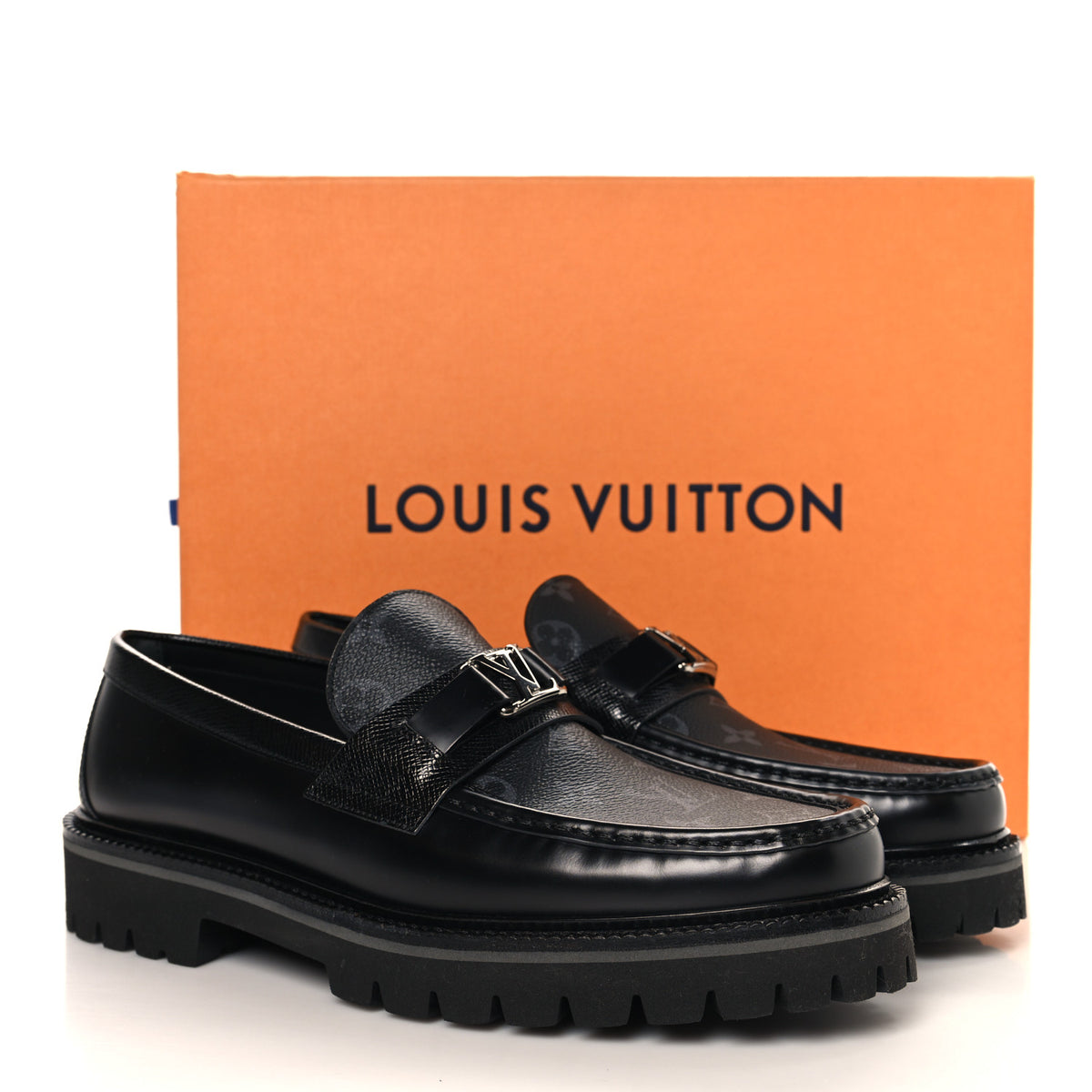 Monogram Eclipse Jacquard Mens Major Loafers 9