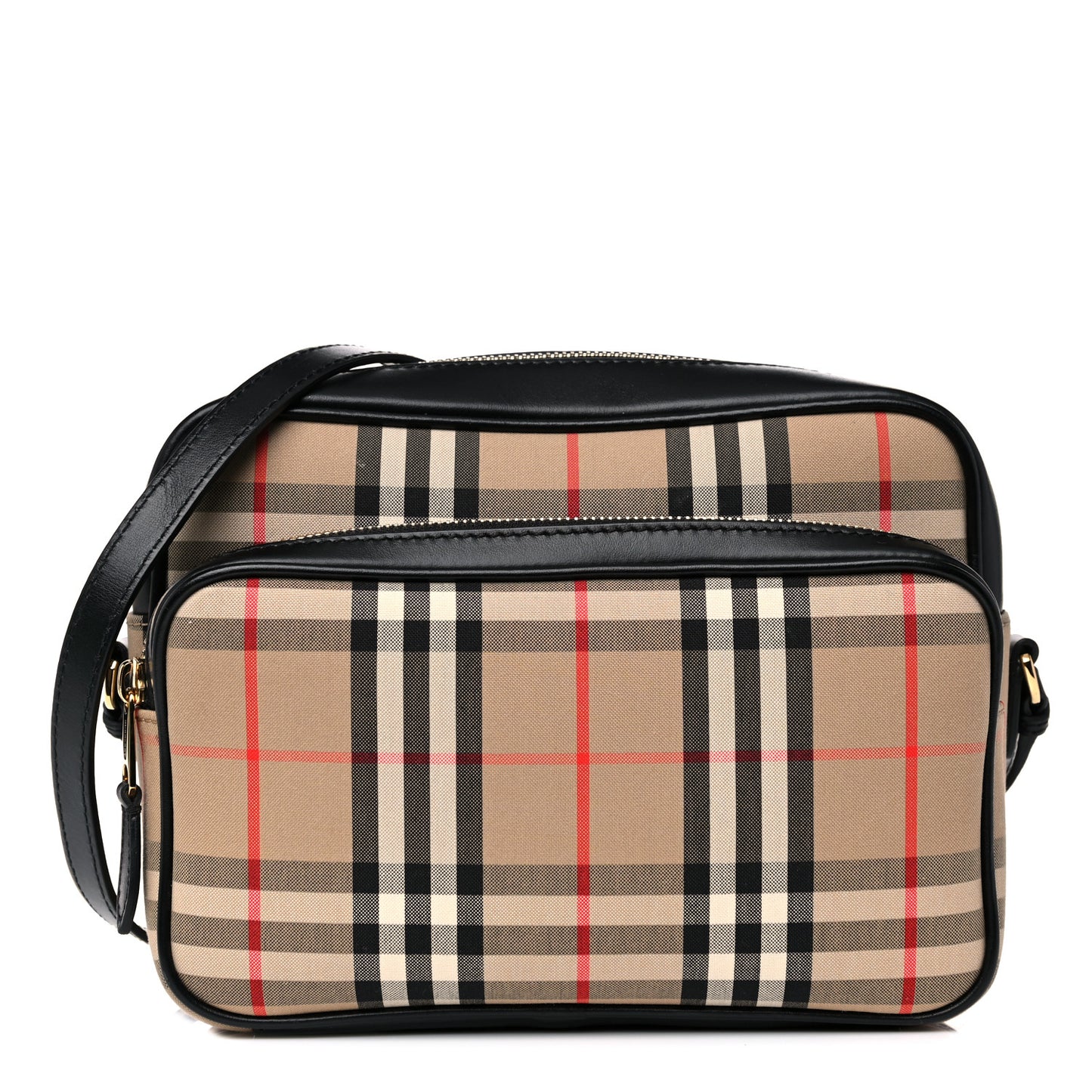Calfskin Vintage Check Medium Camera Bag Archive Beige