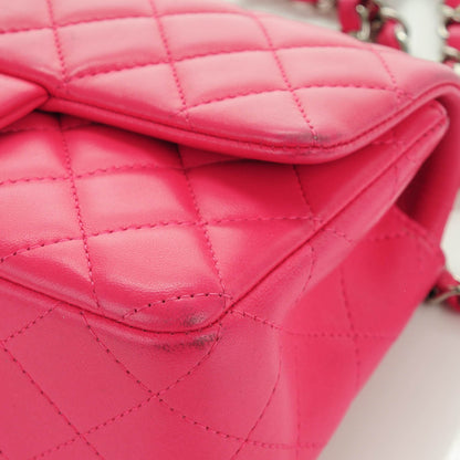 Chanel Lambskin Quilted Mini Rectangular Flap Dark Pink 9 of 10