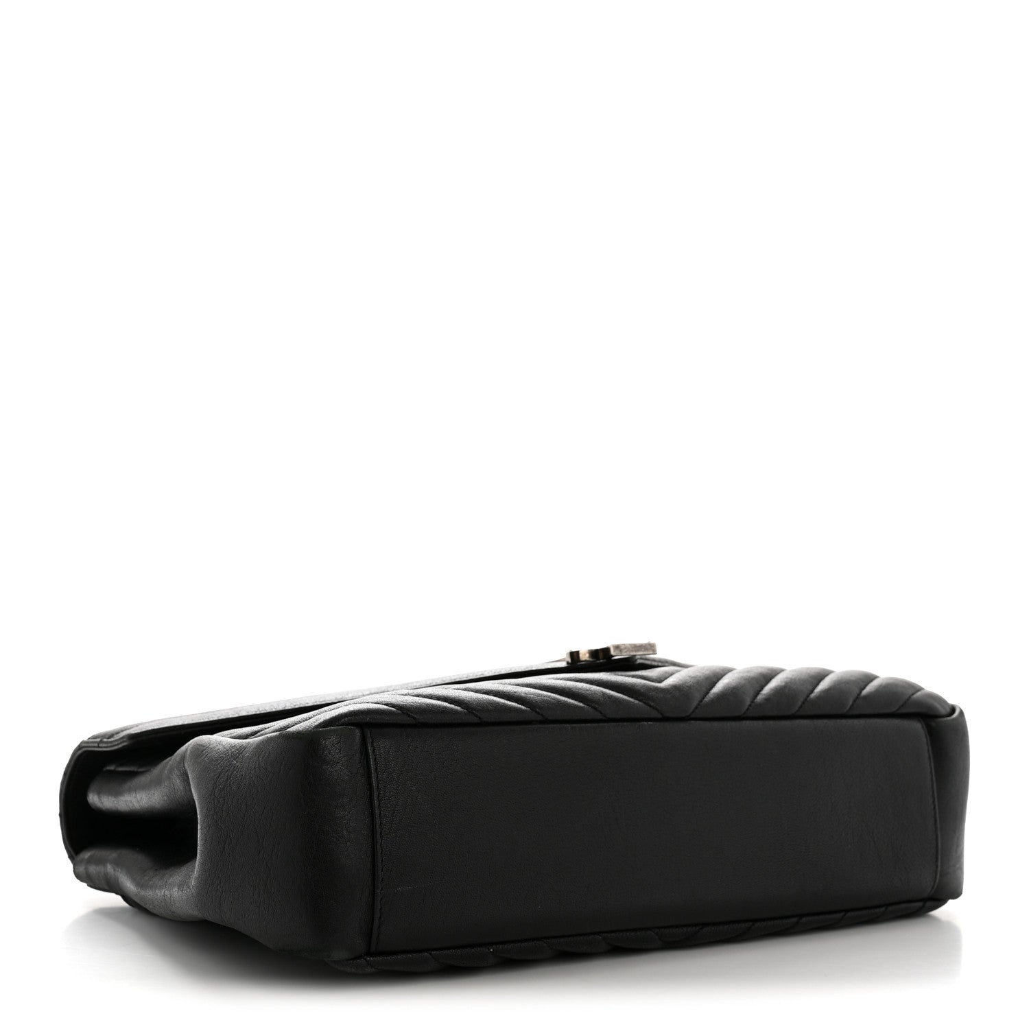 Saint Laurent Sheepskin Matelasse Chevron Monogram Large College Satchel Black 4 of 14