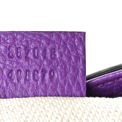 Gucci Pebbled Calfskin Small Soho Chain Shoulder Bag Shine Purple 7 of 9
