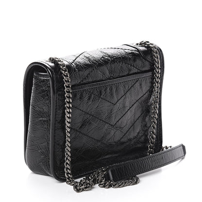 Saint Laurent Crinkled Calfskin Matelasse Monogram Niki Chain Wallet Black 2 of 8