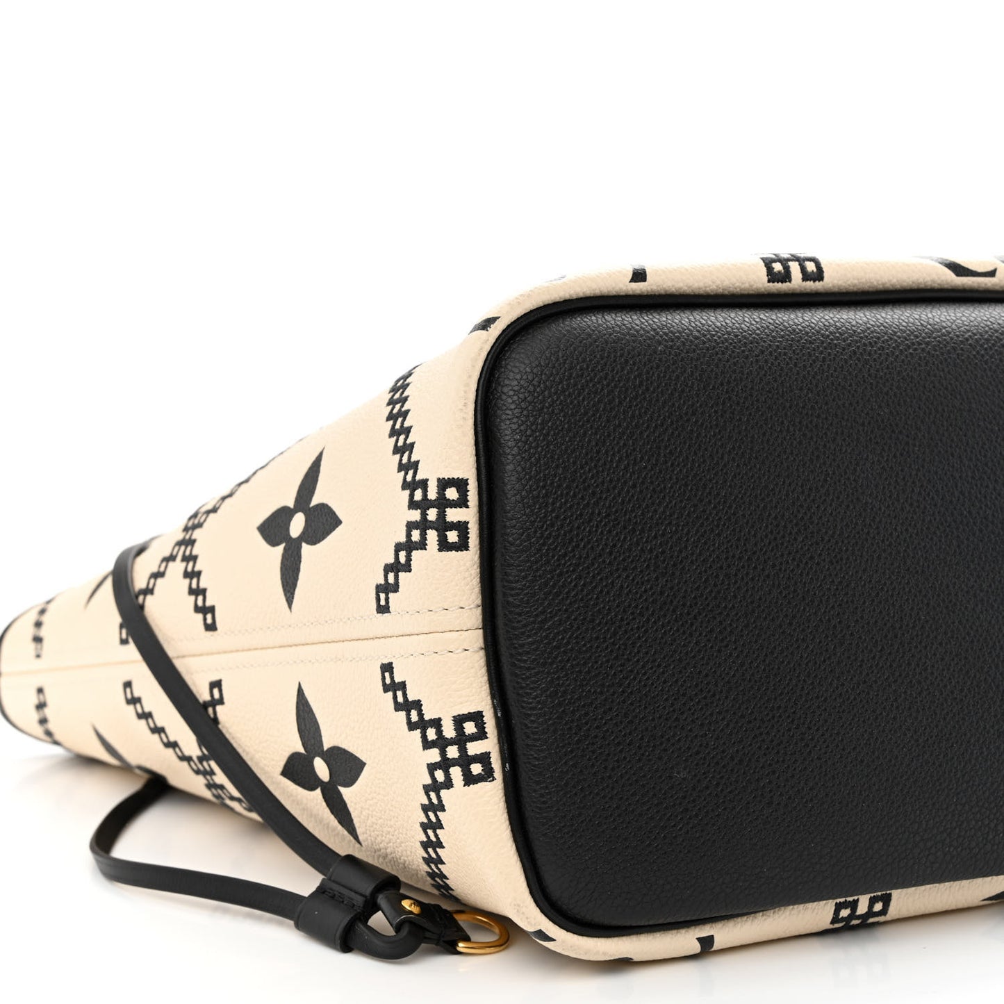 Empreinte Monogram Giant Broderies Neverfull MM Cream Black