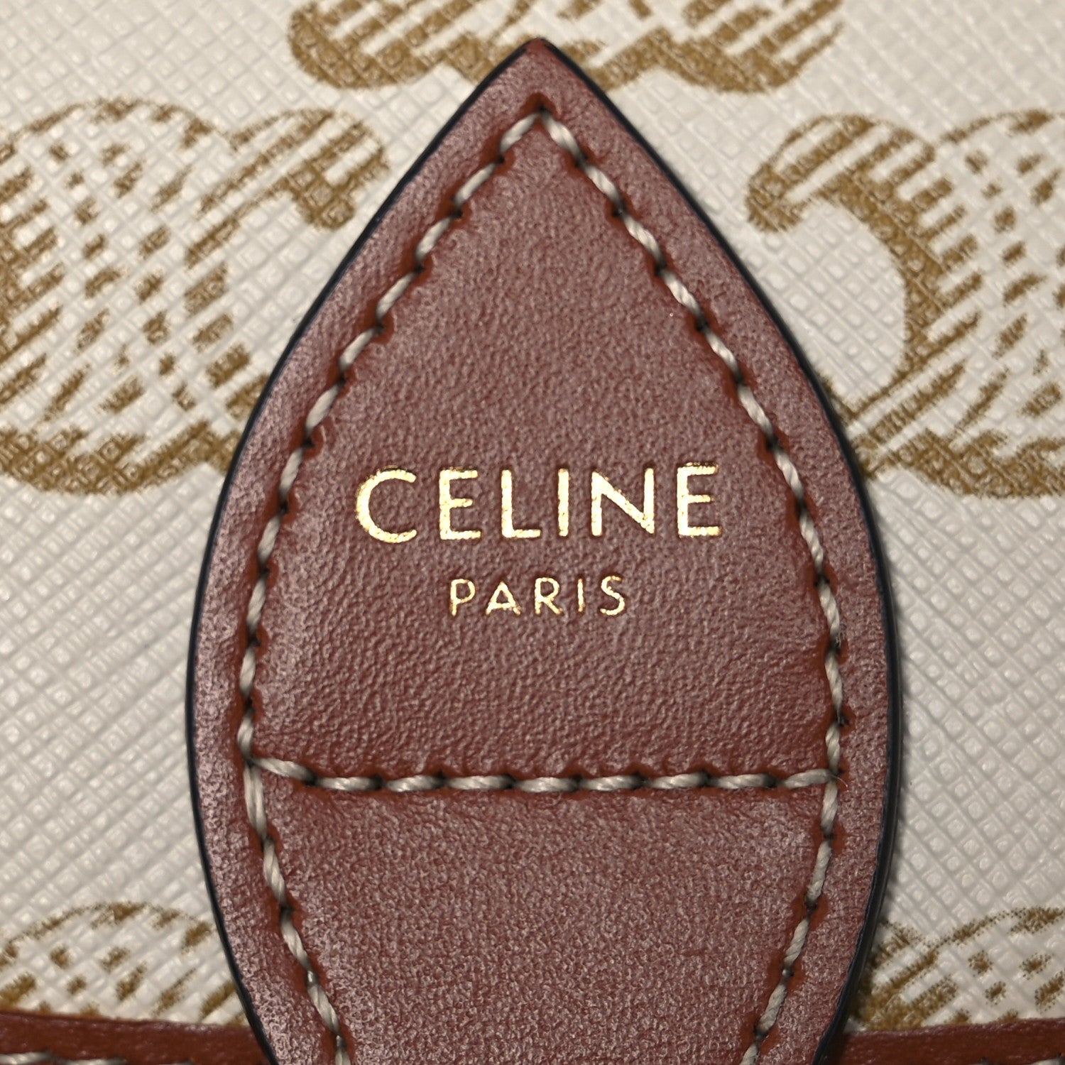 Celine Triomphe Canvas Medium Folco Bag White 6 of 12