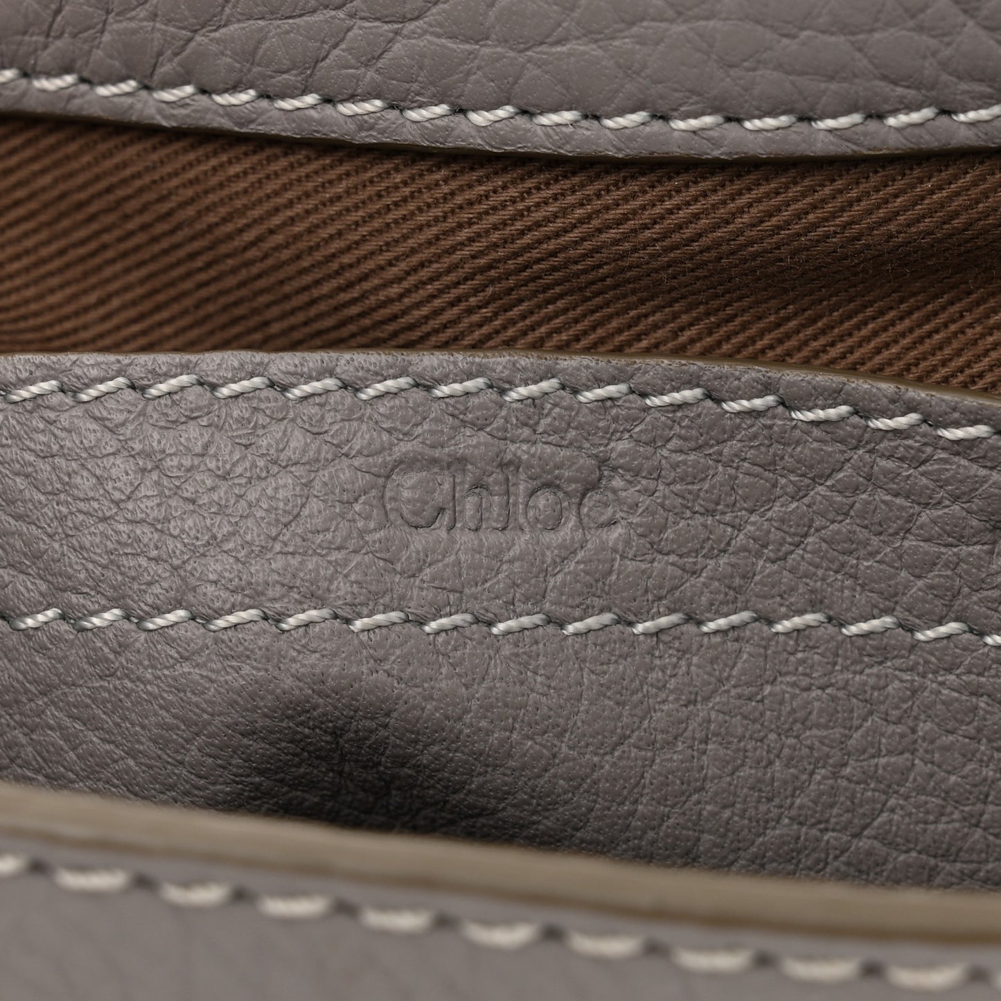 Grained Calfskin Small Marcie Saddle Bag Cashmere Grey