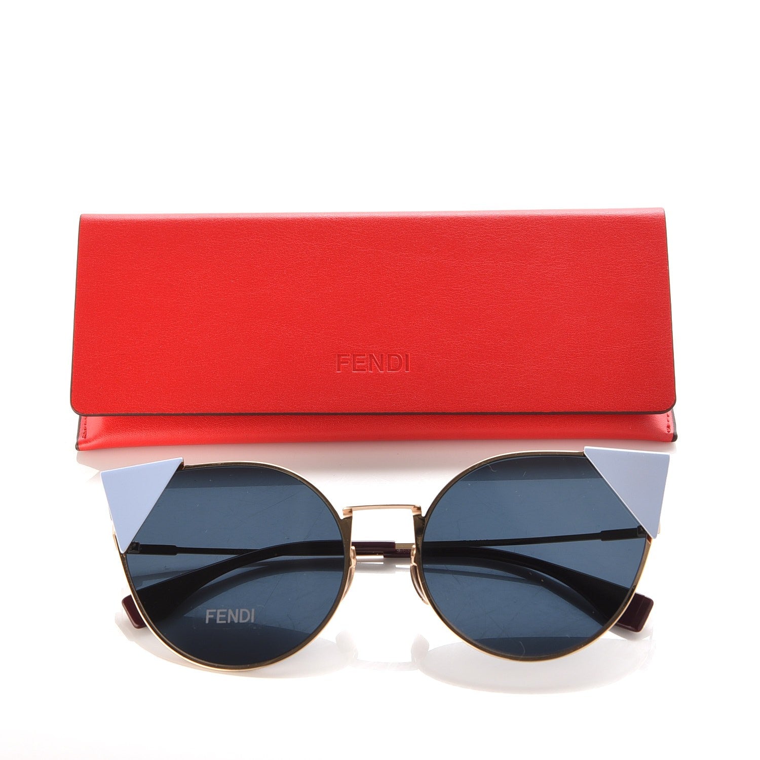 Fendi Iridia Sunglasses FF 0190 Rose Gold Blue 7 of 7