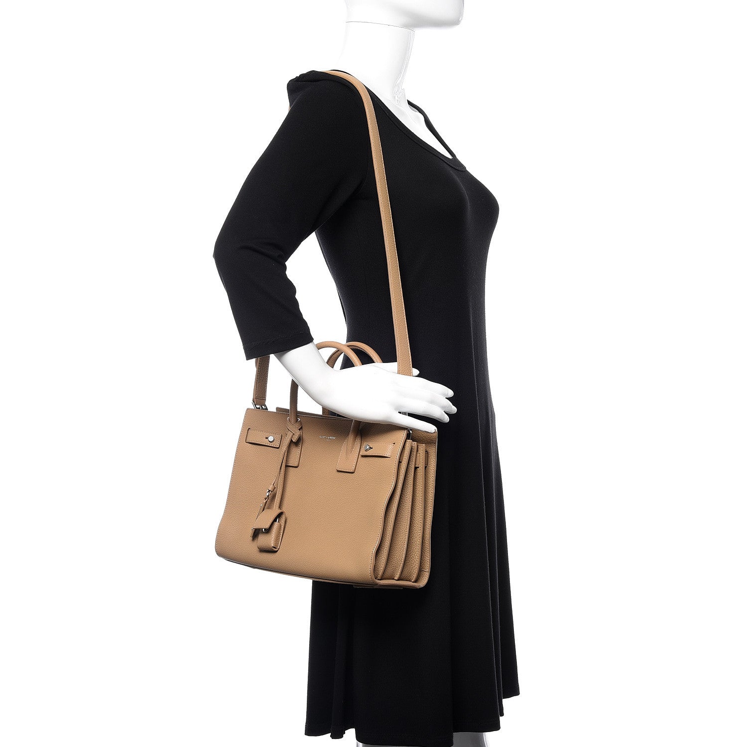 Saint Laurent Grained Calfskin Baby Sac De Jour Souple Dark Beige 2 of 12
