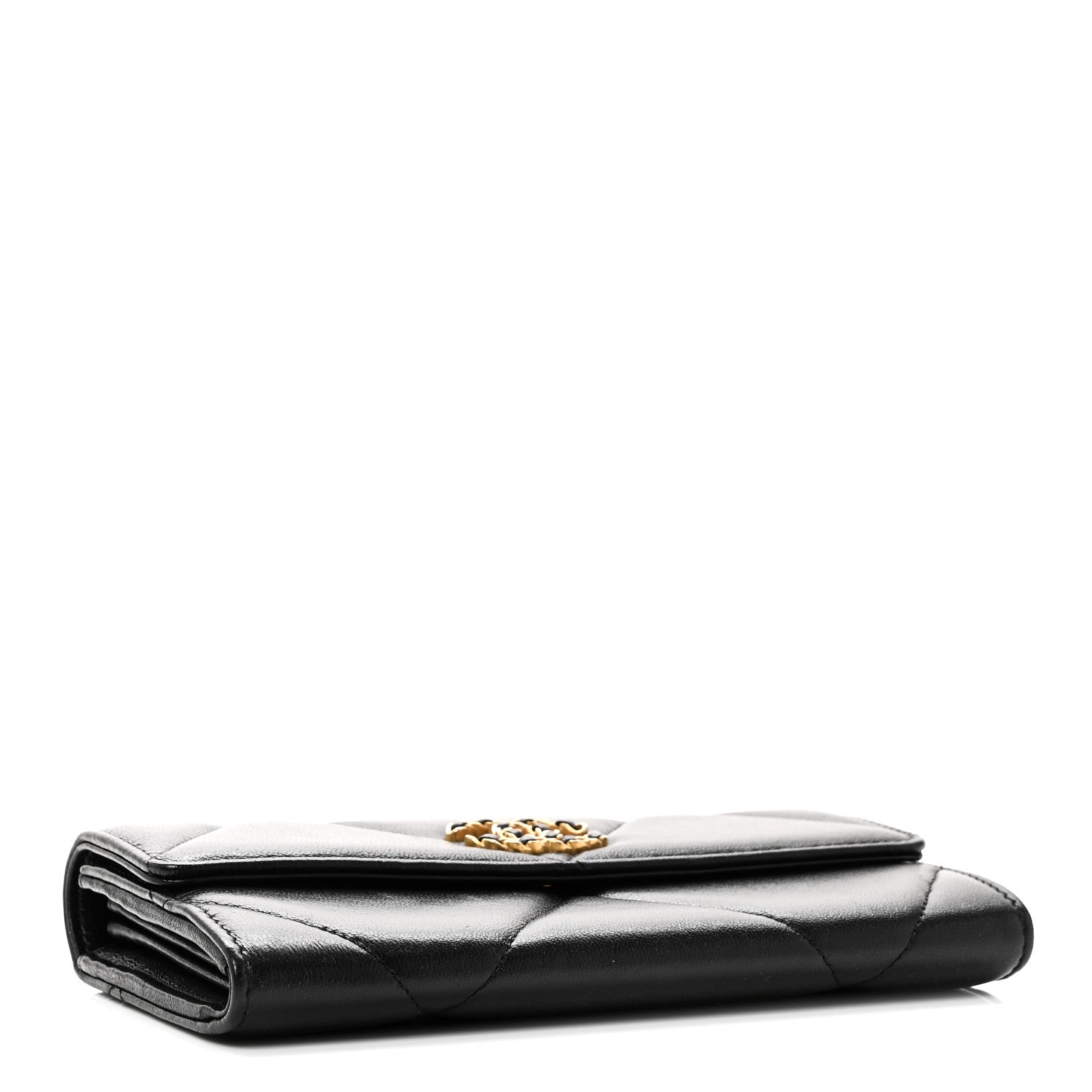 Chanel Lambskin Quilted Chanel 19 Flap Wallet Black 4 of 8