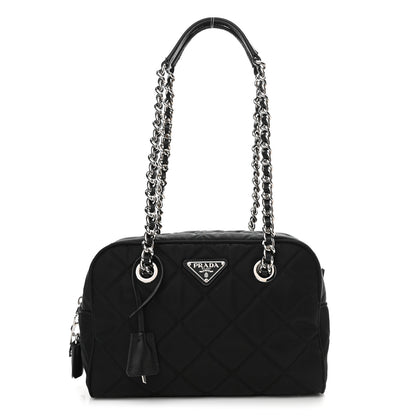 Prada Nylon Tessuto Impuntu Quilted Shoulder Bag Black 1 of 10