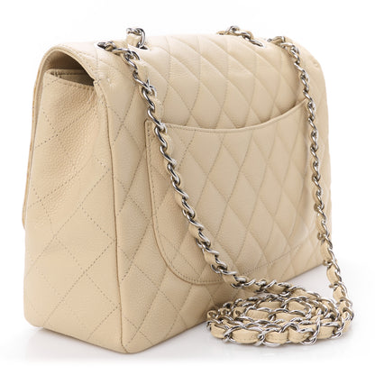 Chanel Caviar Quilted Jumbo Single Flap Beige Clair 3 of 12