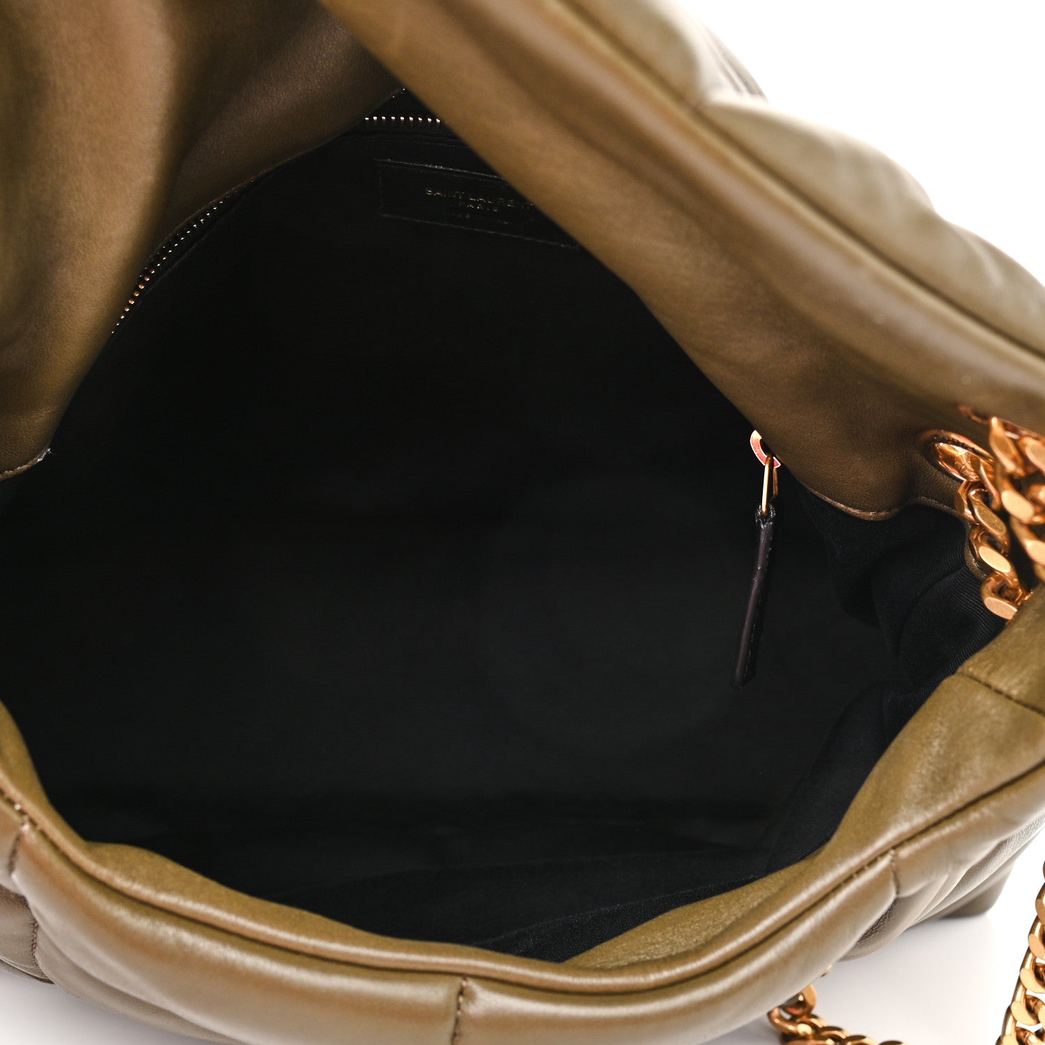 Saint Laurent Lambskin Quilted Medium Loulou Puffer Monogram Chain Satchel Seaweed 5 of 10