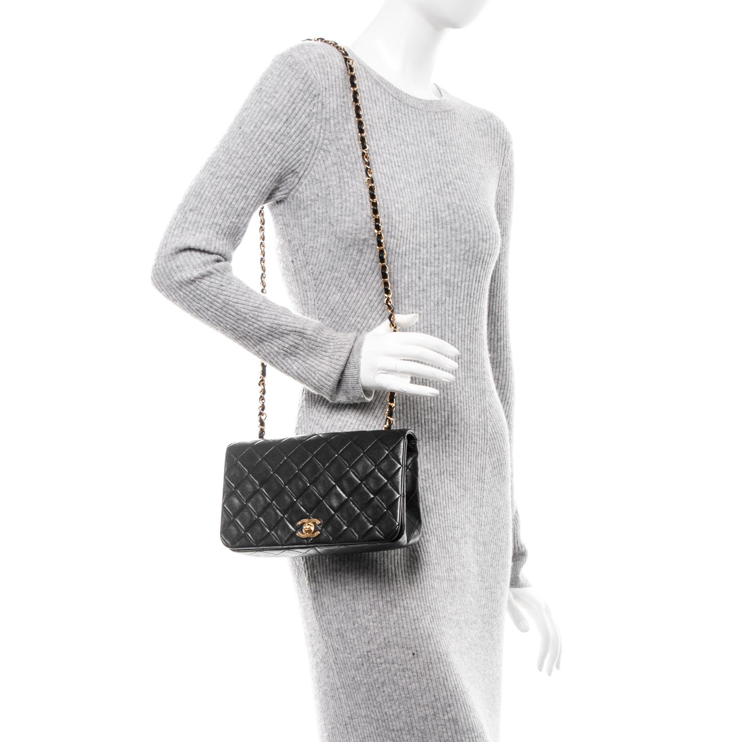 Chanel Lambskin Quilted Small Single Flap Black 2 of 10