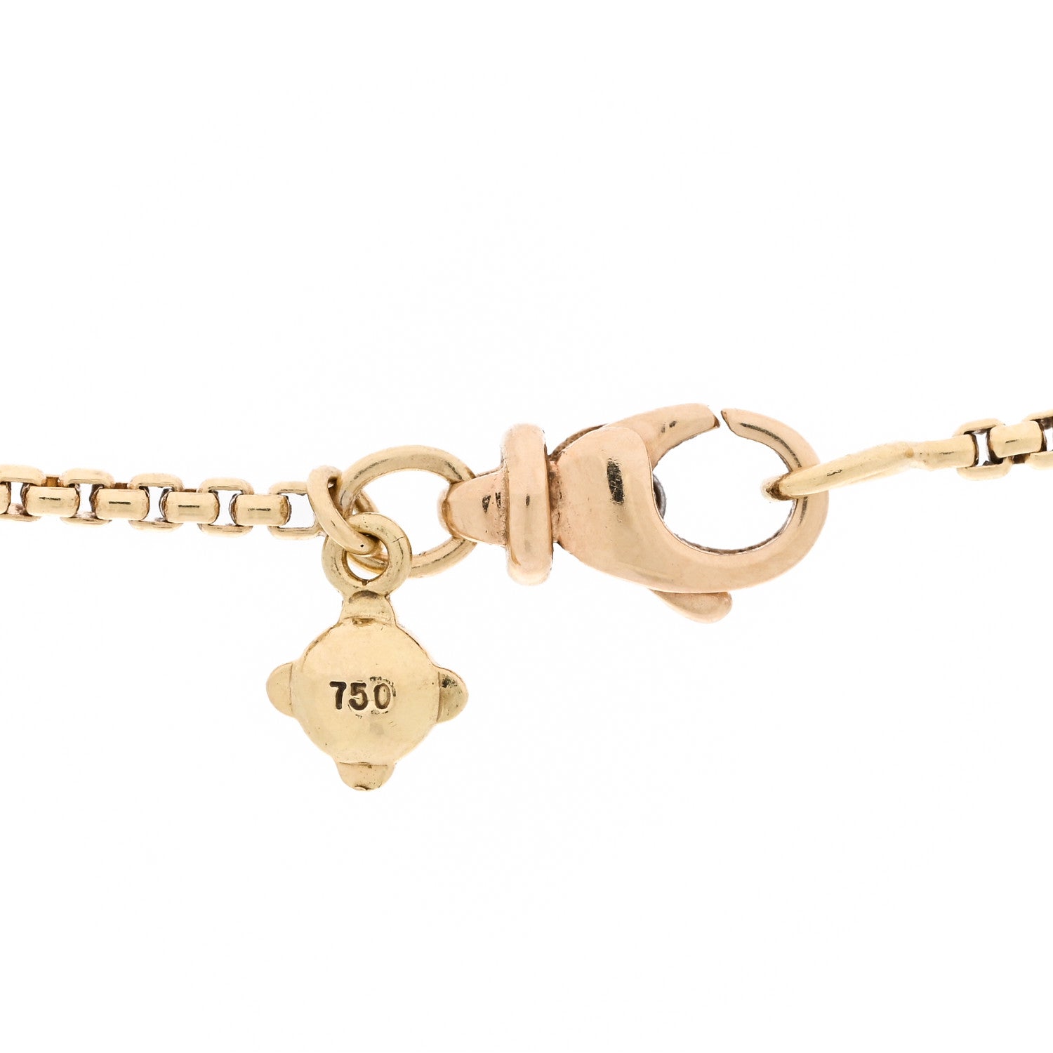 David Yurman 18K Yellow Gold Diamond 30mm Thoroughbred Pendant Necklace 5 of 5