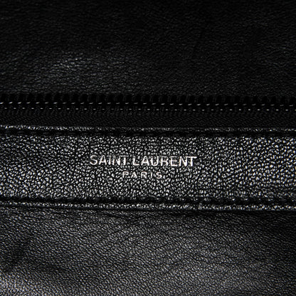 Saint Laurent Sheepskin Matelasse Chevron Monogram Monochrome Large College Satchel Black 8 of 8