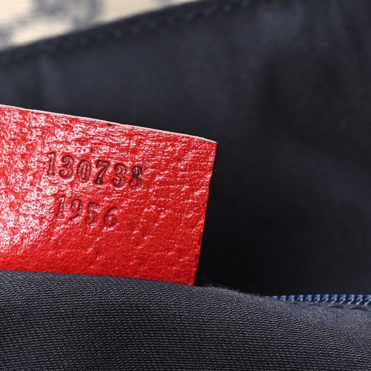 Monogram Abbey Tote Navy Red